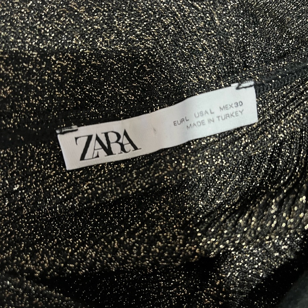 Zara maxi dress black with gold shimmer